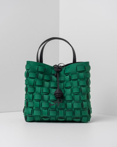 APbag Shopping Madison Intreccio - borsa lavabile effetto neoprene<span> - </span>smeraldo
