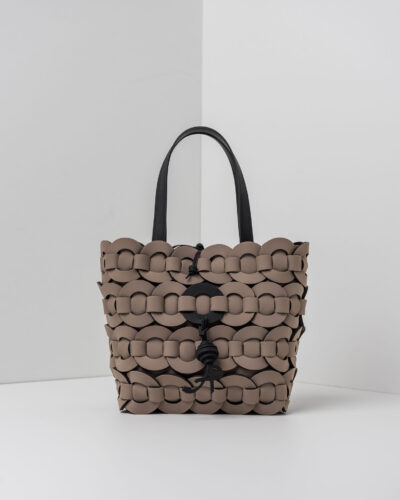APbag Shopping Piccola Circle Bride Intreccio - borsa lavabile effetto neoprene<span> - </span>taupe