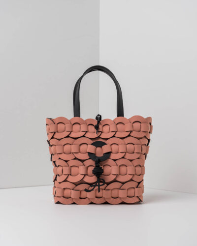 APbag Shopping Piccola Circle Bride Intreccio - borsa lavabile effetto neoprene<span> - </span>rosa pig