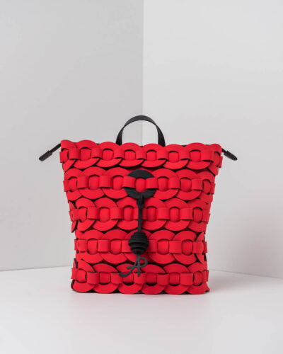 APbag Zaino Circle Bride Intreccio - borsa lavabile effetto neoprene<span> - </span>rosso