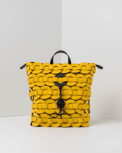 APbag Zaino Circle Bride Intreccio - borsa lavabile effetto neoprene<span> - </span>giallo