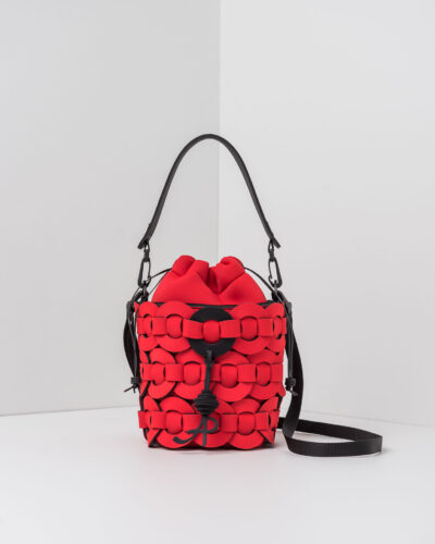 APbag Secchiello Piccolo Circle Bride Intreccio - borsa lavabile effetto neoprene<span> - </span>rosso