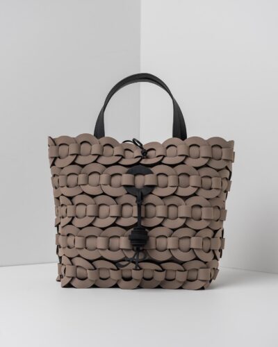 APbag Shopping Grande Circle Bride Intreccio - borsa lavabile effetto neoprene<span> - </span>taupe