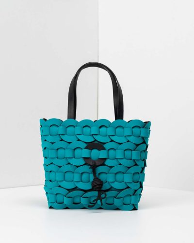 APbag Shopping Piccola Circle Bride Intreccio - borsa lavabile effetto neoprene<span> - </span>tiffany