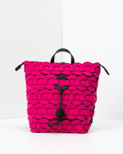APbag Zaino Circle Bride Intreccio - borsa lavabile effetto neoprene<span> - </span>fucsia