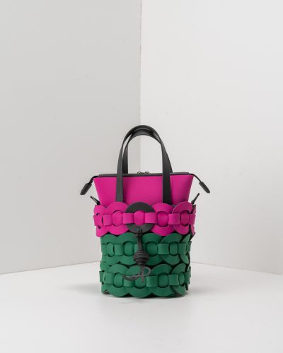 APbag Secchiello Con Zip Circle Bride Intreccio Bicolor - borsa lavabile effetto neoprene<span> - </span>dalia/verde