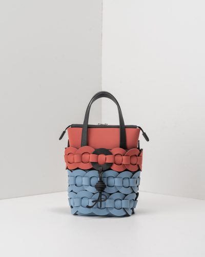 APbag Secchiello Con Zip Circle Bride Intreccio Bicolor - borsa lavabile effetto neoprene<span> - </span>amaranto/carta da zucchero