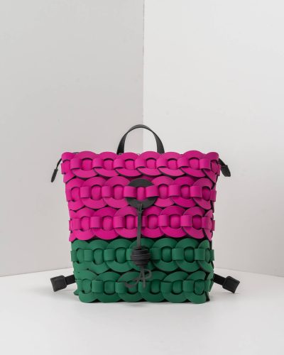 APbag Zaino Circle Bride Intreccio Bicolor - borsa lavabile effetto neoprene<span> - </span>dalia/verde