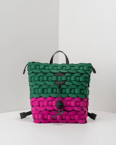 APbag Zaino Circle Bride Intreccio Bicolor - borsa lavabile effetto neoprene<span> - </span>verde/dalia