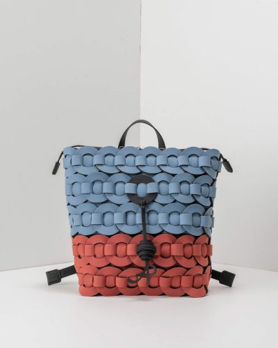 APbag Zaino Circle Bride Intreccio Bicolor - borsa lavabile effetto neoprene<span> - </span>carta da zucchero/amaranto