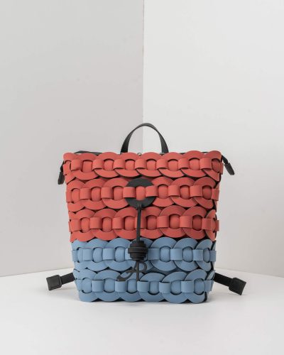 APbag Zaino Circle Bride Intreccio Bicolor - borsa lavabile effetto neoprene<span> - </span>amaranto/carta da zucchero