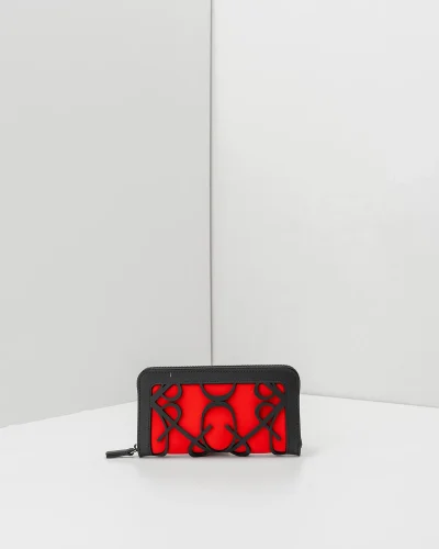 APWallet di APBag – Portafoglio lavabile con chiusura zip esterna e logo monogram<span> - </span>rosso