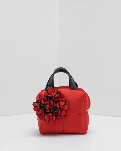 APbag Cubido - borsa quadrata con zip e fiore<span> - </span>rosso