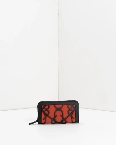 APWallet di APBag – Portafoglio lavabile con chiusura zip esterna e logo monogram<span> - </span>cotto
