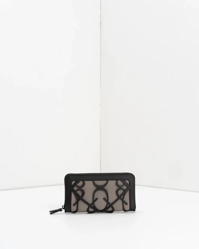 APWallet di APBag &ndash; Portafoglio lavabile con chiusura zip esterna e logo monogram<span> - </span>taupe