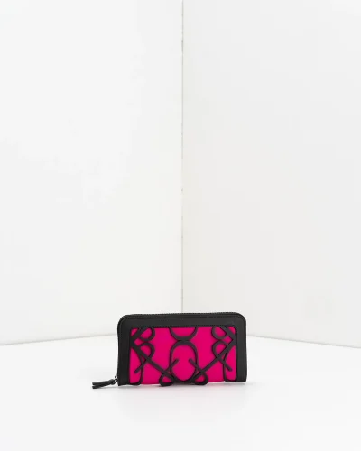 APWallet di APBag – Portafoglio lavabile con chiusura zip esterna e logo monogram<span> - </span>fucsia