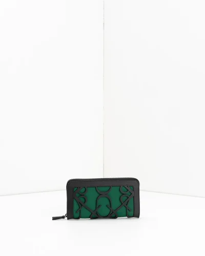 APWallet di APBag – Portafoglio lavabile con chiusura zip esterna e logo monogram<span> - </span>verde