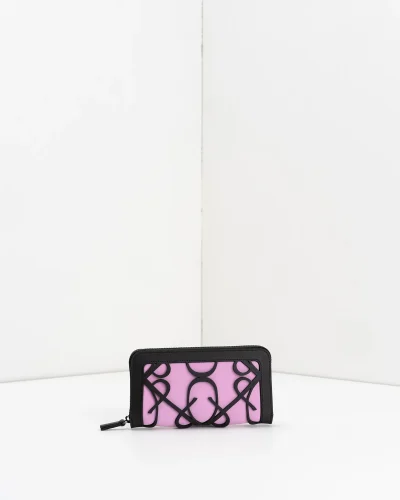 APWallet di APBag – Portafoglio lavabile con chiusura zip esterna e logo monogram<span> - </span>rosa
